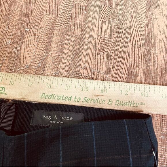 RAG & BONE The Simone High Rise Ankle Pant in
Navy Blue Check 6 - Picture 7 of 9